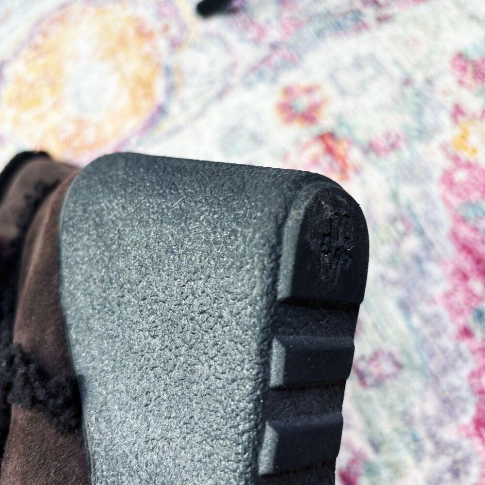Moncler Shearling Suede Wedge Boots - Picture 6 of 9
